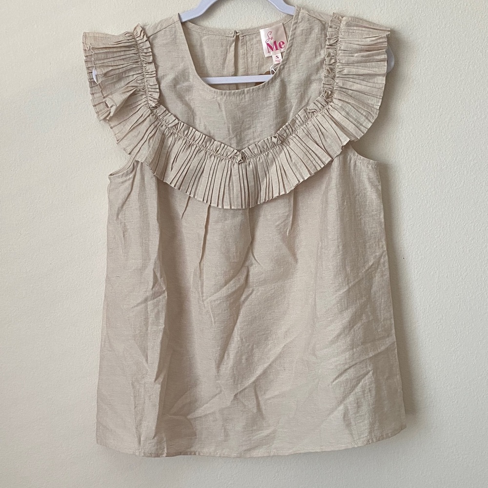 So Me Women’s Ruffled Cream Blouse